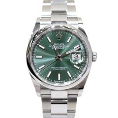 ROLEX (ロレックス) デイトジャスト36 腕時計 126200 ミントグリーン SS オイスター 付属品完品 中古 T-238 銀座店
