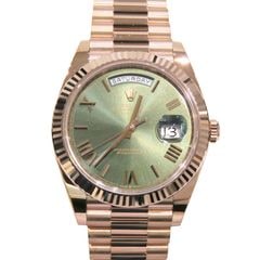 ROLEX (ロレックス) デイデイト40 腕時計 228235 オリーブグリーン ERG プレジデントブレス コマ未調整 付属品完品 未使用 T-240 銀座店
