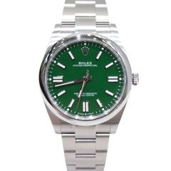 ROLEX (ロレックス) オイスターパーペチュアル41 腕時計 124300 グリーン SS オイスター コマ未調整 新品同様 T-190 銀座店