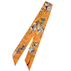 HERMES （エルメス) ツイリー スカーフ グレー系 シルク 未使用