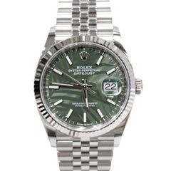 ROLEX (ロレックス) デイトジャスト36 腕時計 126234 パームモチーフオリーブグリーン SS/WG ジュビリー 付属品完品 W-201 新品同様  銀座店