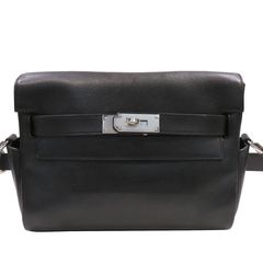 HERMES (エルメス) ケリーメッセンジャーバッグPM ショルダーバッグ ブラック(シルバー金具) エヴァーカラー B刻印 ランクA S42 銀座店