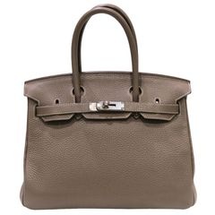 HERMES (エルメス) バーキン30 ハンドバッグ エトゥープ(シルバー金具) トゴ □Ｏ刻印 ランクA S184 銀座店