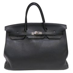 HERMES (エルメス) バーキン40 ハンドバッグ ブラック(シルバー金具) トゴ □N刻印 ランクA S129 銀座店