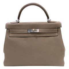 HERMES (エルメス) ケリー32 内縫い ショルダーバッグ ハンドバッグ エトゥープ/シルバー金具 トゴ C刻印 ランクA S149 銀座店