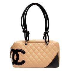 CHANEL(シャネル) カンボンラインボーリングバッグ A25171 ベージュ・ブラック レザー ランクA S33 銀座店
