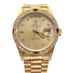 ROLEX(ロレックス) デイデイト 18038 アフターダイヤ ガラス欠け有 ギャラ無し 1986年 箱あり 中古品 UG-435 (上野店)