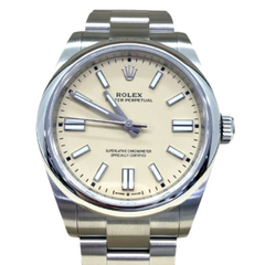 ROLEX(ロレックス) オイスターパーペチュアル41 134300 ベージュ文字盤 2025年8月 中古品※ラグ打痕、外箱剥がれ有 UG-345 (上野店)