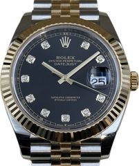 ROLEX (ロレックス) デイトジャスト41 腕時計 126333 ブラック10PD SS/YG ジュビリー 中古品 ST-357 心斎橋店