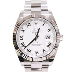 ROLEX (ロレックス) デイトジャスト41 腕時計 126334 ホワイトローマン SS/WG オイスター 未調整 付属品完品 未使用 U-190 銀座店