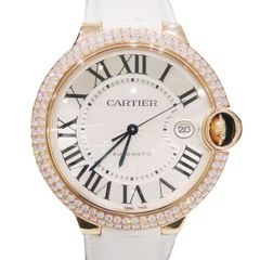 Cartier (カルティエ) バロンブルー ドゥ カルティエ 腕時計 WE900851 シルバー PG レザー 付属品完品 中古美品 U-193 銀座店