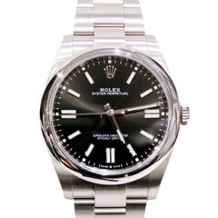 ROLEX (ロレックス) オイスターパーペチュアル41 腕時計 124300 ブラック SS オイスター 未調整 付属品完品 未使用 X-016 銀座店