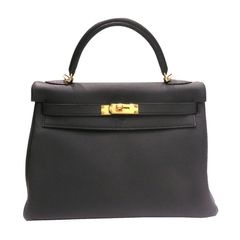 HERMES (エルメス) ケリー32 内縫い ショルダーバッグ ハンドバッグ ブラック/ゴールド金具 トゴ X刻印 ランクA T46 銀座店