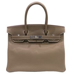 HERMES (エルメス) バーキン30 ハンドバッグ エトゥープ/シルバー金具 エプソン B刻印 ランクA T197 銀座店