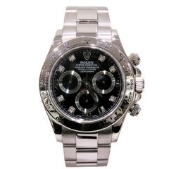 ROLEX (ロレックス) コスモグラフデイトナ 腕時計 116509G ブラック 8Pダイヤ WG ギャラ無し 2コマ欠品 中古美品 X-055 銀座店