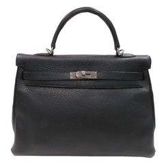 HERMES (エルメス) ケリー35 ショルダーバッグ ハンドバッグ ブラック（シルバー金具）トリヨン□G刻印 ランクA T48 銀座店