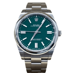 ROLEX(ロレックス) オイスターパーペチュアル41 124300 グリーン文字盤 2024年11月 中古AB (上野店)