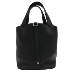 HERMES (エルメス) ピコタンMM トートバッグ ブラック/シルバー金具 トリヨン W刻印 ランクA T198 銀座店
