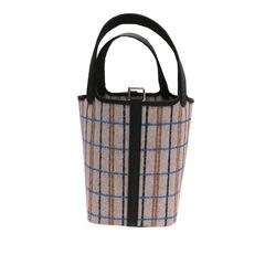 HERMES (エルメス) ピコタンPM ハンドバッグ ブラック/エクリュ/フォーヴ/ブルーサンジバル(シルバー金具) トワルアッシュ/スイフト K刻印 未使用 U65銀座店