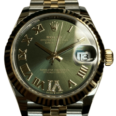 ROLEX (ロレックス) デイトジャスト31　 278273 　ローマン VIダイヤ ジュビリーブレスレット オリーブグリーン　SS×YG　完品　未使用品　AE-188 (中野店)