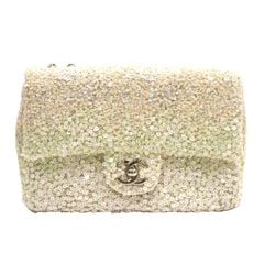 CHANEL (シャネル) スパンコール チェーンショルダーバッグ AS3965 アイボリー系/ライトグリーン(SG金具) レザー ランクA U95 銀座店
