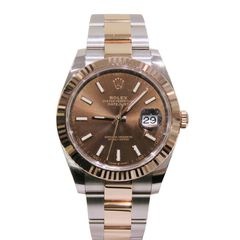 ROLEX (ロレックス) デイトジャスト41 腕時計 126331 チョコ SS/ERG オイスター 未調整 付属品完品 中古 X-006 銀座店