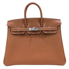 HERMES (エルメス) バーキン25 ハンドバッグ ゴールド(シルバー金具) トゴ K刻印 未使用 U135 銀座店