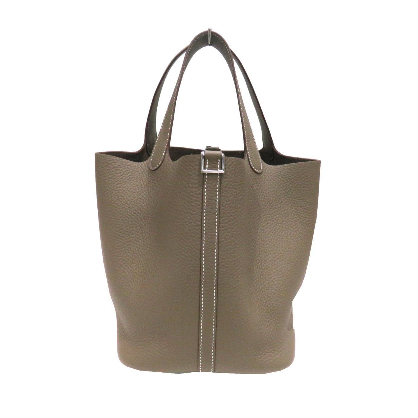 HERMES (エルメス) ピコタンMM ハンドバッグ エトゥープ/シルバー金具