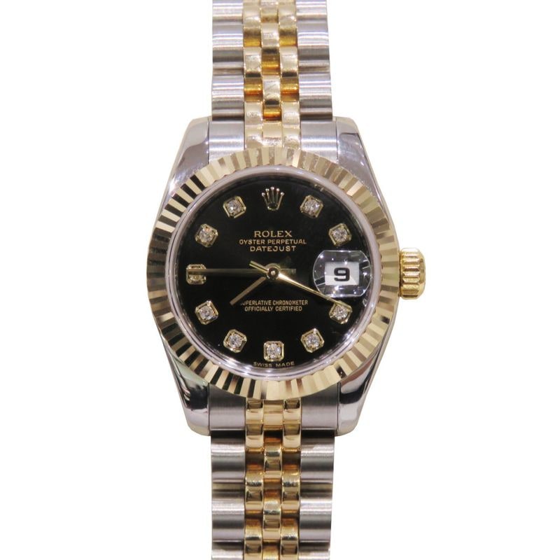 ROLEX (����å���) �ǥ��ȥ��㥹��26 �ӻ��� 179173G �֥�å� 10P������ SS/YG ����ӥ꡼ �����̵�� ��� Z-082 ���Ź