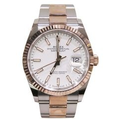 ROLEX (����å���) �ǥ��ȥ��㥹��36 �ӻ��� 126231 �ۥ磻�� SS/ERG ���������� ��°�ʴ��� ����Ʊ�� Y-118 ���Ź