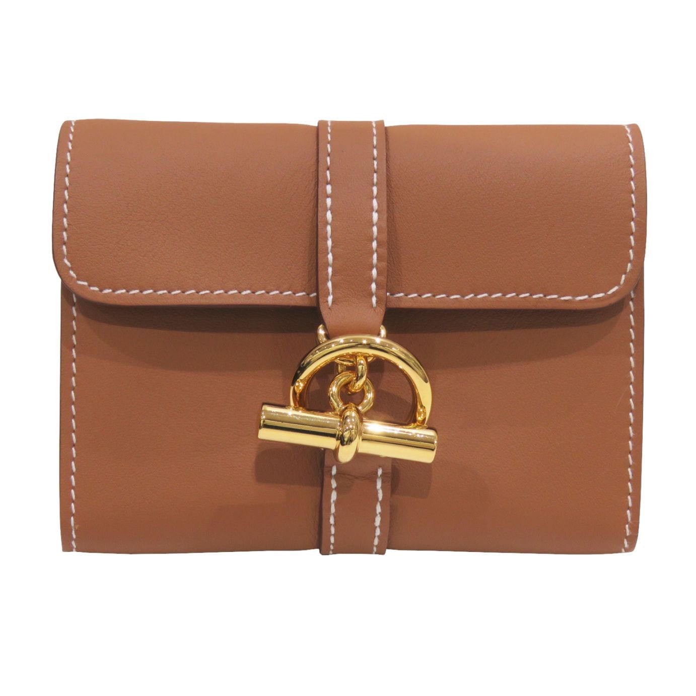 【極品】HERMES エルメス グレナン コンパクト 財布 W刻印 ブラウン HERMES (エルメス) 《グレナン》コンパクトウォレット 財布 折財布
