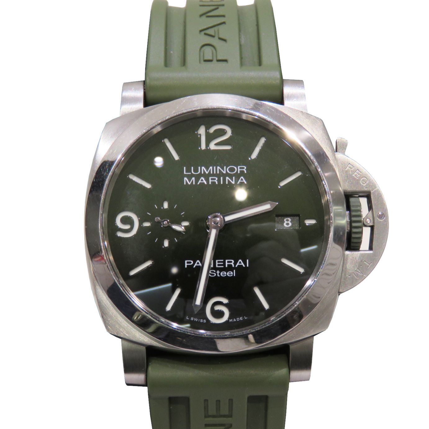 未使用PANERAI 純正ラバーベルト カーキ ルミノール44㎜ オリーブ PANERAI (パネライ) ルミノール マリーナ44MM 腕時計 PAM01356 カーキ