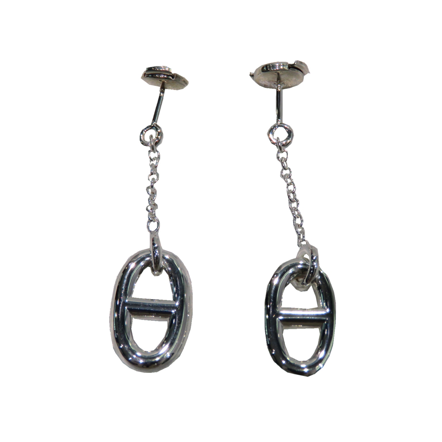 HERMES グレナン　イヤリング　シルバーピアス HERMES (エルメス) ファランドールMM ピアス SV925 銀座店 W346