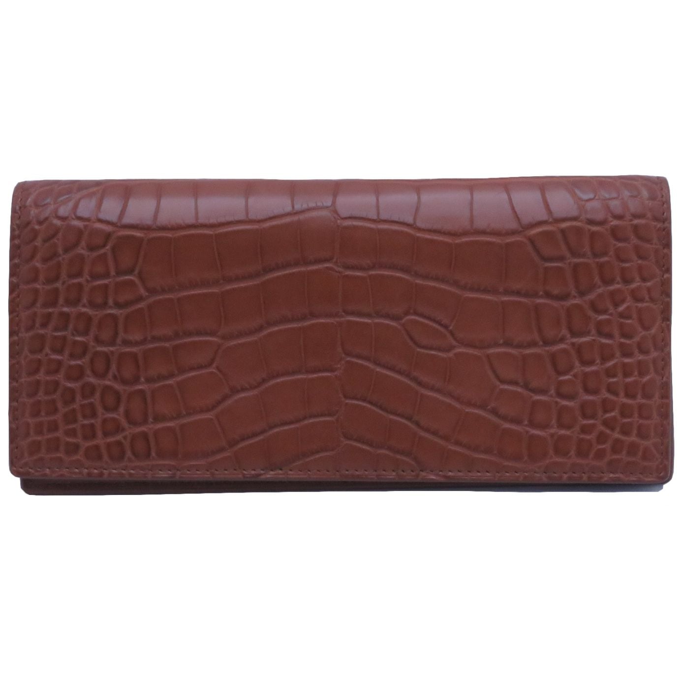 【美品】dunhill Real Cayman クロコダイル 40/102 dunhill(ダンヒル)/クロス長財布/クロコダイル/ブラウン/中古美品/NAC