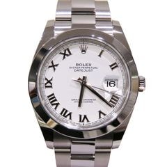 B-078 ROLEX (����å���) �ǥ��ȥ��㥹��41 �ӻ��� 126300 �ۥ磻�ȥ����ޥ� SS ���������� ��°�ʴ��� ������� ���Ź