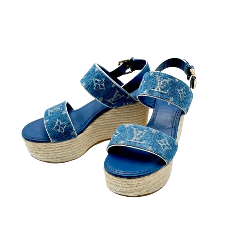 ルイヴィトン モノグラム スターボード サンダル レザー ウェッジソール LOUIS VUITTON(ルイ・ヴィトン) モノグラム スターボードライン