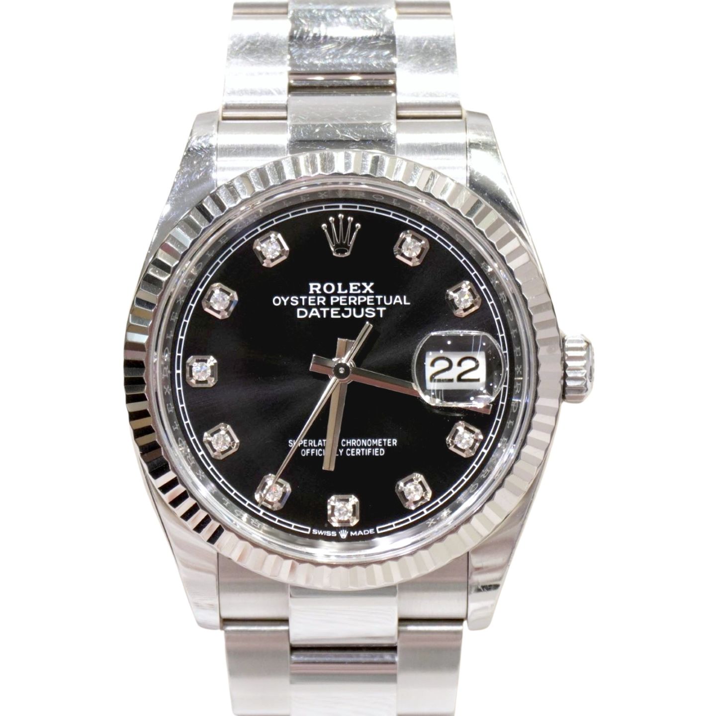 D-329 ROLEX (ロレックス) デイトジャスト36 腕時計 126234G ブラック