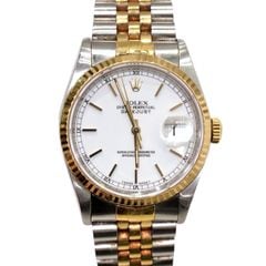F-092 ROLEX (����å���) �ǥ��ȥ��㥹��36 �ӻ��� 16233 �ۥ磻�� SS/YG ����ӥ꡼ ��°�ʴ��� ��� ���Ź