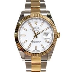 G-037 ROLEX (����å���) �ǥ��ȥ��㥹��41 �ӻ��� 126333 �ۥ磻�� SS/YG ���������� ̤���� ���Ź 