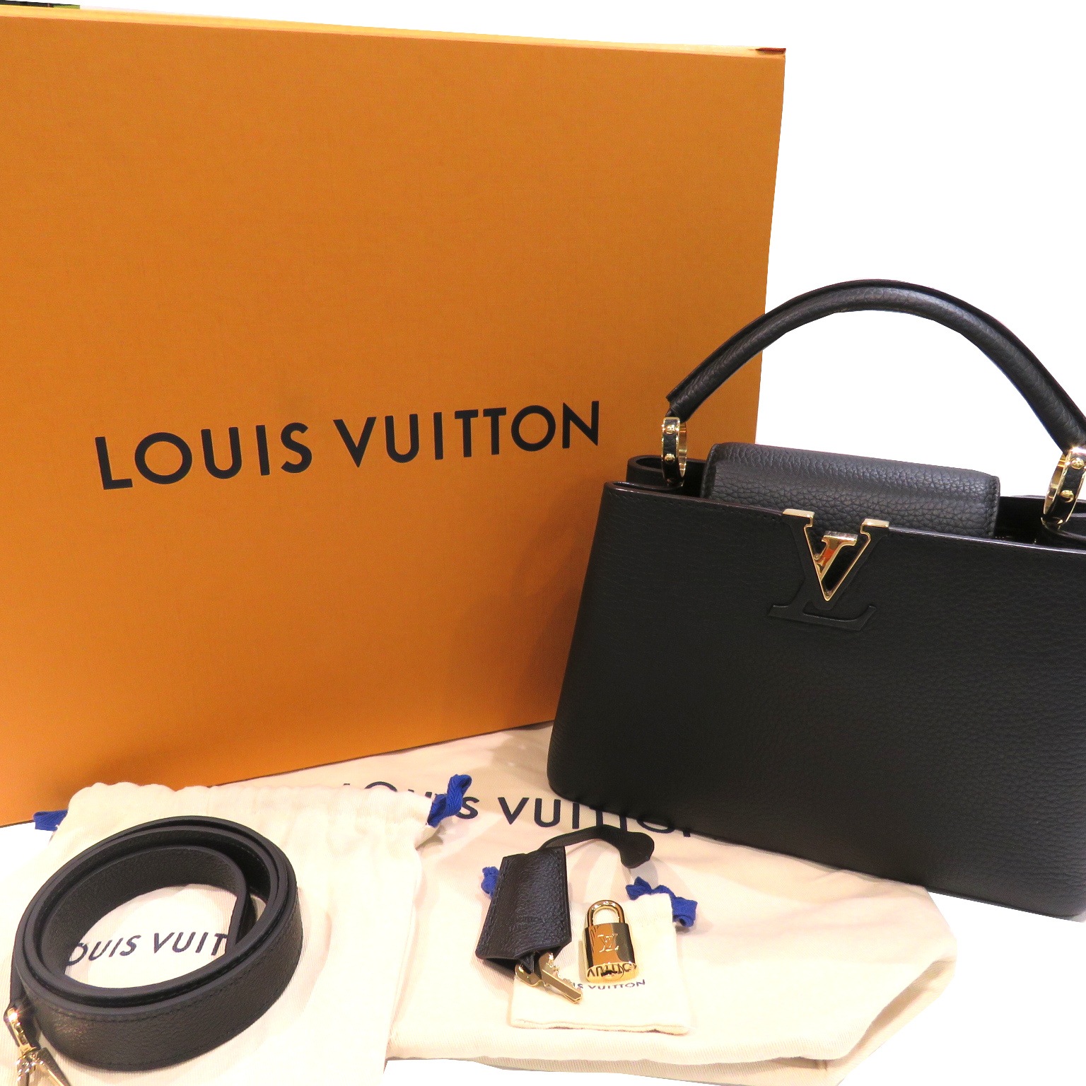 LOUIS VUITTON (�륤�����ȥ�) ���ץ�����BB  �ϥ�ɥХå� ���������Хå� M94755 �֥�å�(G���) �ȥ���쥶�� ���A Y19 ���Ź