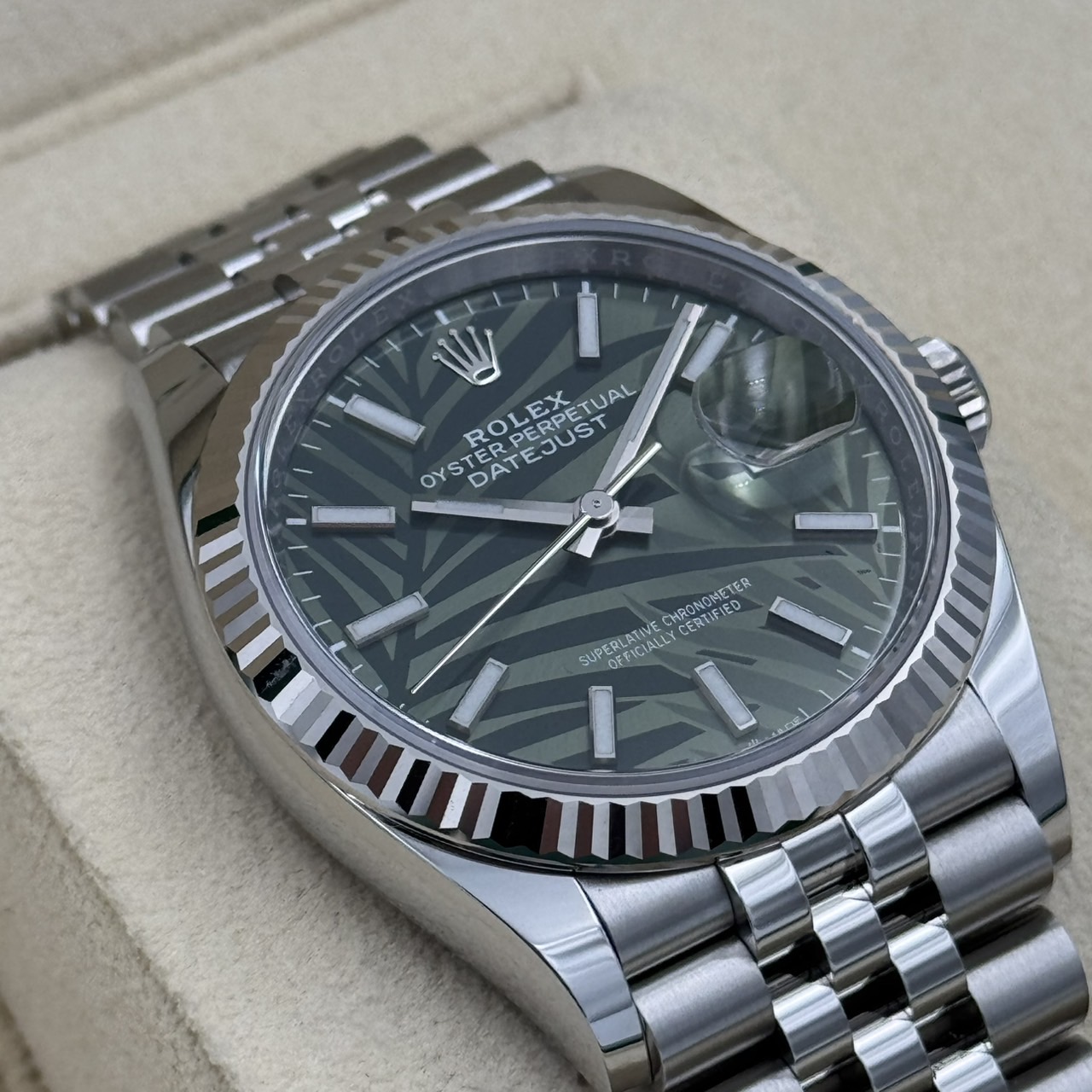 ROLEX (����å���) �ǥ��ȥ��㥹��36 �ӻ��� 126234 ���꡼�֥��꡼�� �ѡ��������� SS/WG ���� ̤������ ���ض�Ź CAT-541