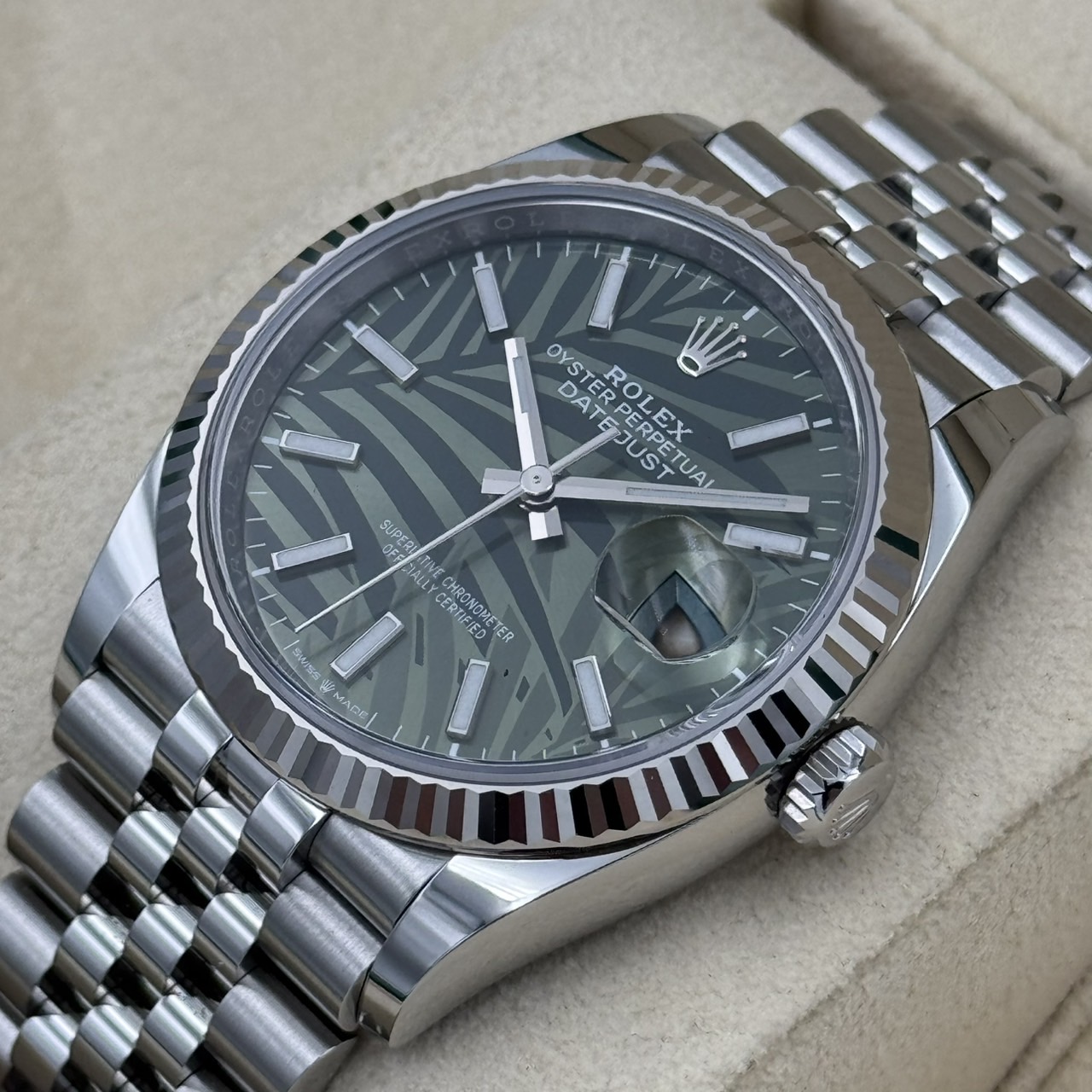 ROLEX (����å���) �ǥ��ȥ��㥹��36 �ӻ��� 126234 ���꡼�֥��꡼�� �ѡ��������� SS/WG ���� ̤������ ���ض�Ź CAT-541