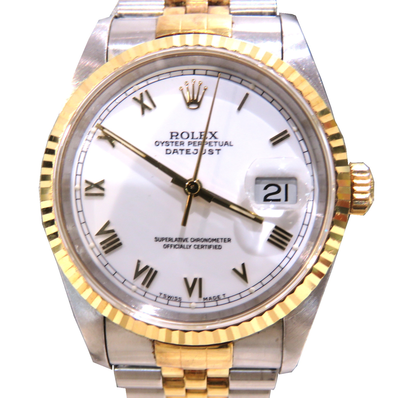 ROLEX (����å���) �ǥ��ȥ��㥹��36 �ӻ��� 16233 �ۥ磻�ȥ����ޥ� SS/WG �����̵��(X��) ���ΤΤ� ���A A-267 ���Ź