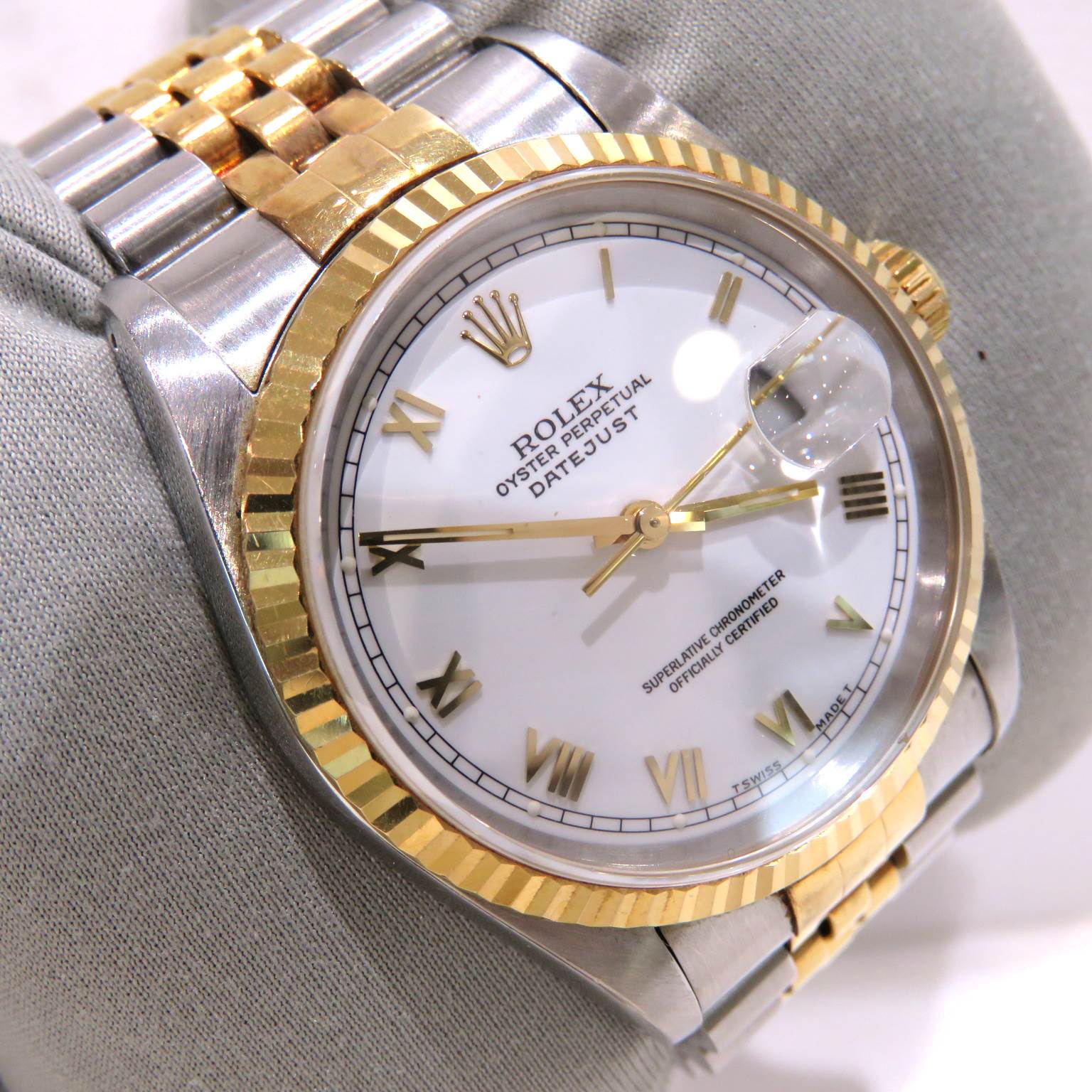 ROLEX (����å���) �ǥ��ȥ��㥹��36 �ӻ��� 16233 �ۥ磻�ȥ����ޥ� SS/WG �����̵��(X��) ���ΤΤ� ���A A-267 ���Ź