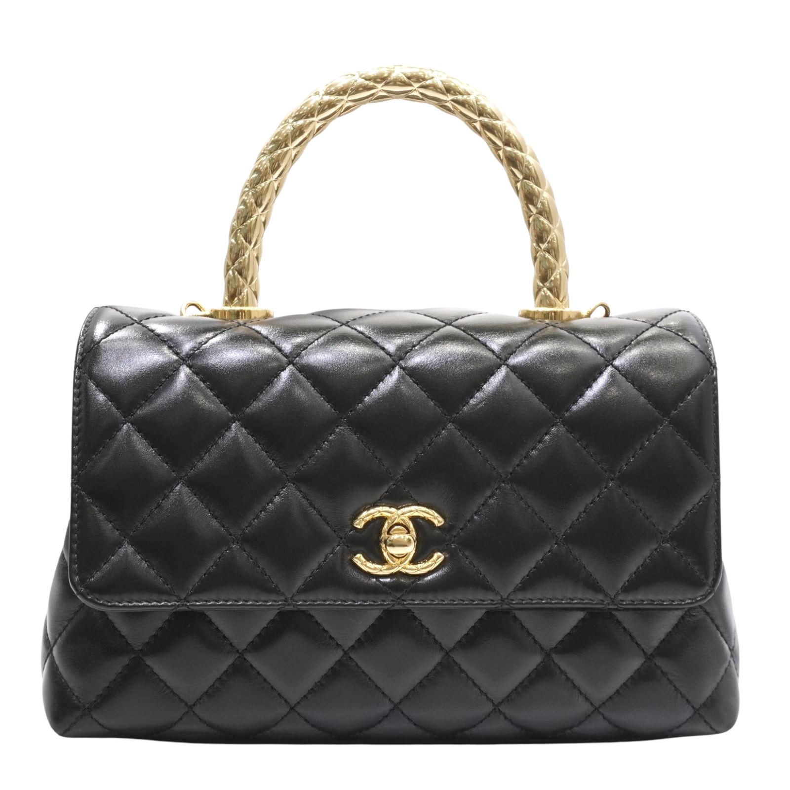 CHANEL (シャネル) ココハンドル24(XS) ブラック(G金具) カーフ 未使用