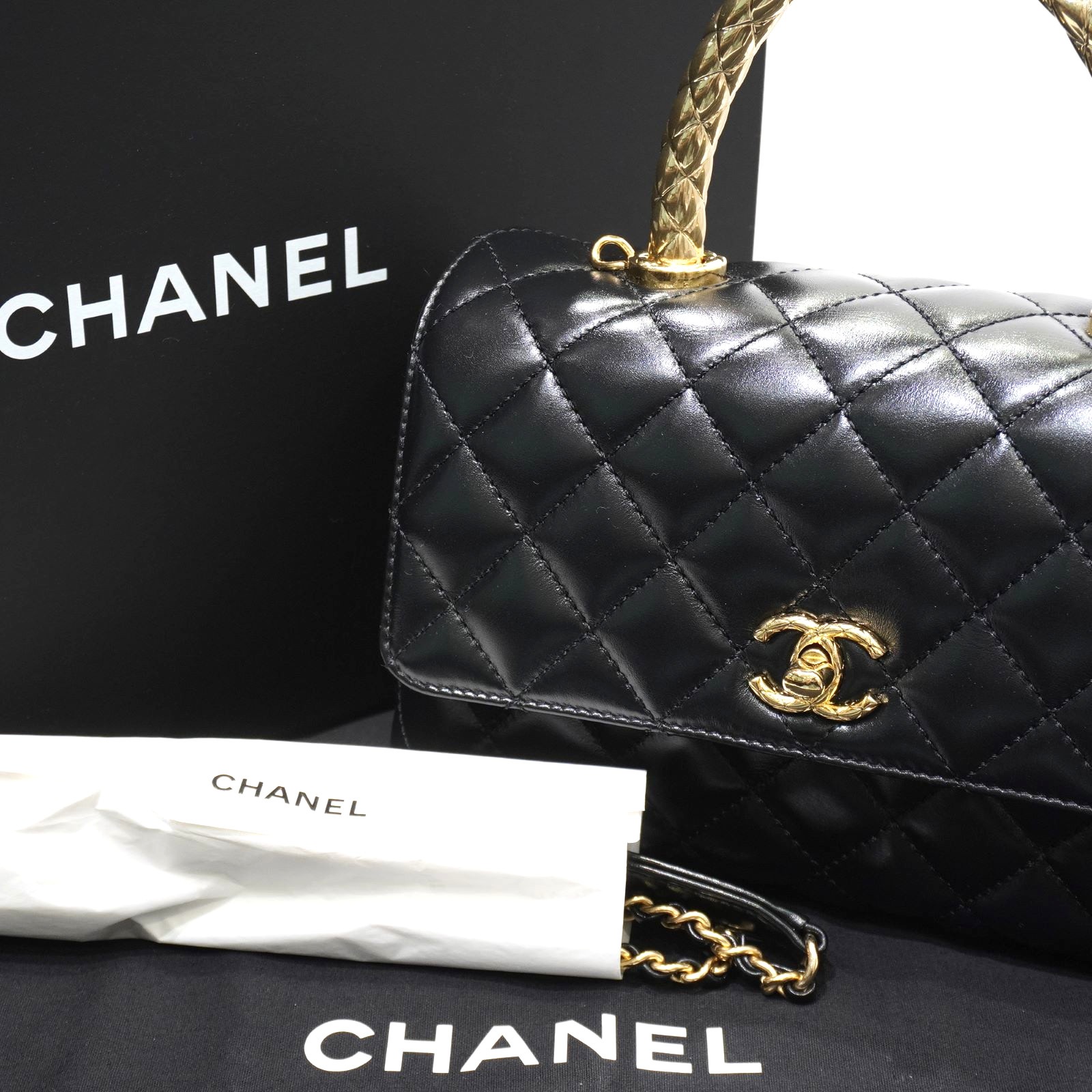 CHANEL (����ͥ�) �����ϥ�ɥ�24(XS) �֥�å�(G���) ������ ̤���� D44 ���Ź