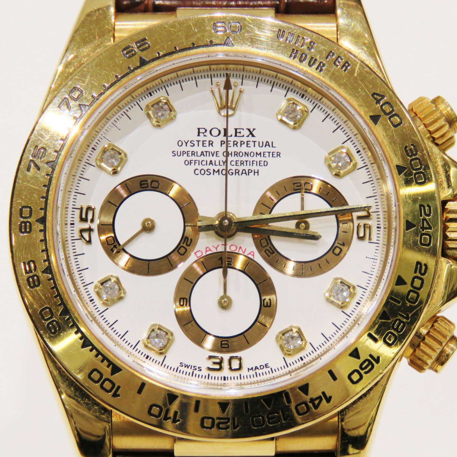 ROLEX (����å���) �����⥰��եǥ��ȥ� �ӻ��� 16518G �ۥ磻�� 8P������ YG/�쥶�� ����� B-268 ���Ź