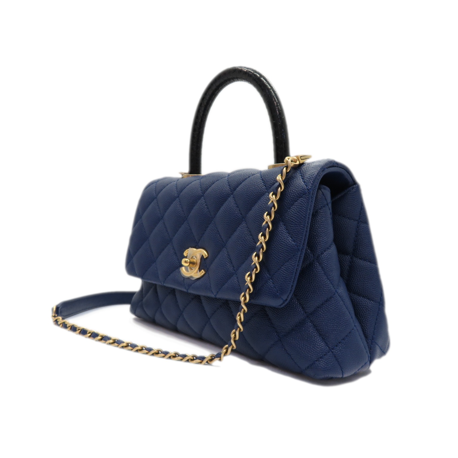 VINTAGE シャネル ココハンドル 24cm ネイビー ブランドバンク フリマサイト ブラバン|CHANEL (シャネル) ココ