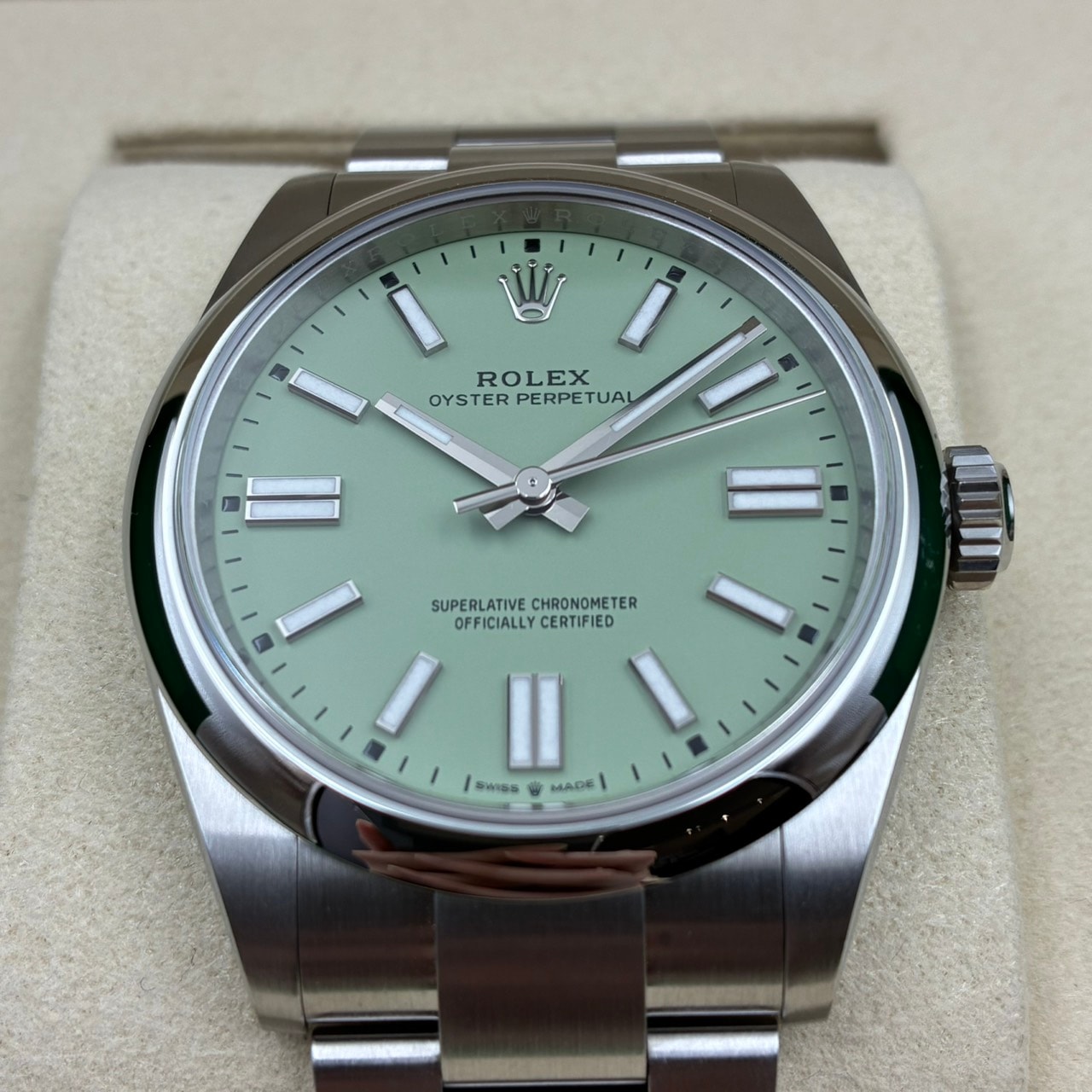 ロレックス　オイスター　ROLEX 未使用コマ ROLEX (ロレックス) オイスターパーペチュアル41 134300 ピスタチオ