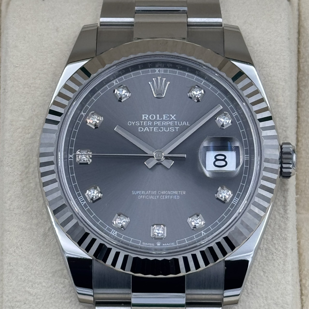 ROLEX(����å���)�ǥ��ȥ��㥹��41 126334 10PD���졼�� WG/SS ������� ���ض�Ź CAT-751